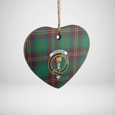 Clan Chisholm Hunting Ancient Tartan Crest Heart Ceramic Ornament TK73 Chisholm Hunting Ancient Tartan Tartan Christmas
